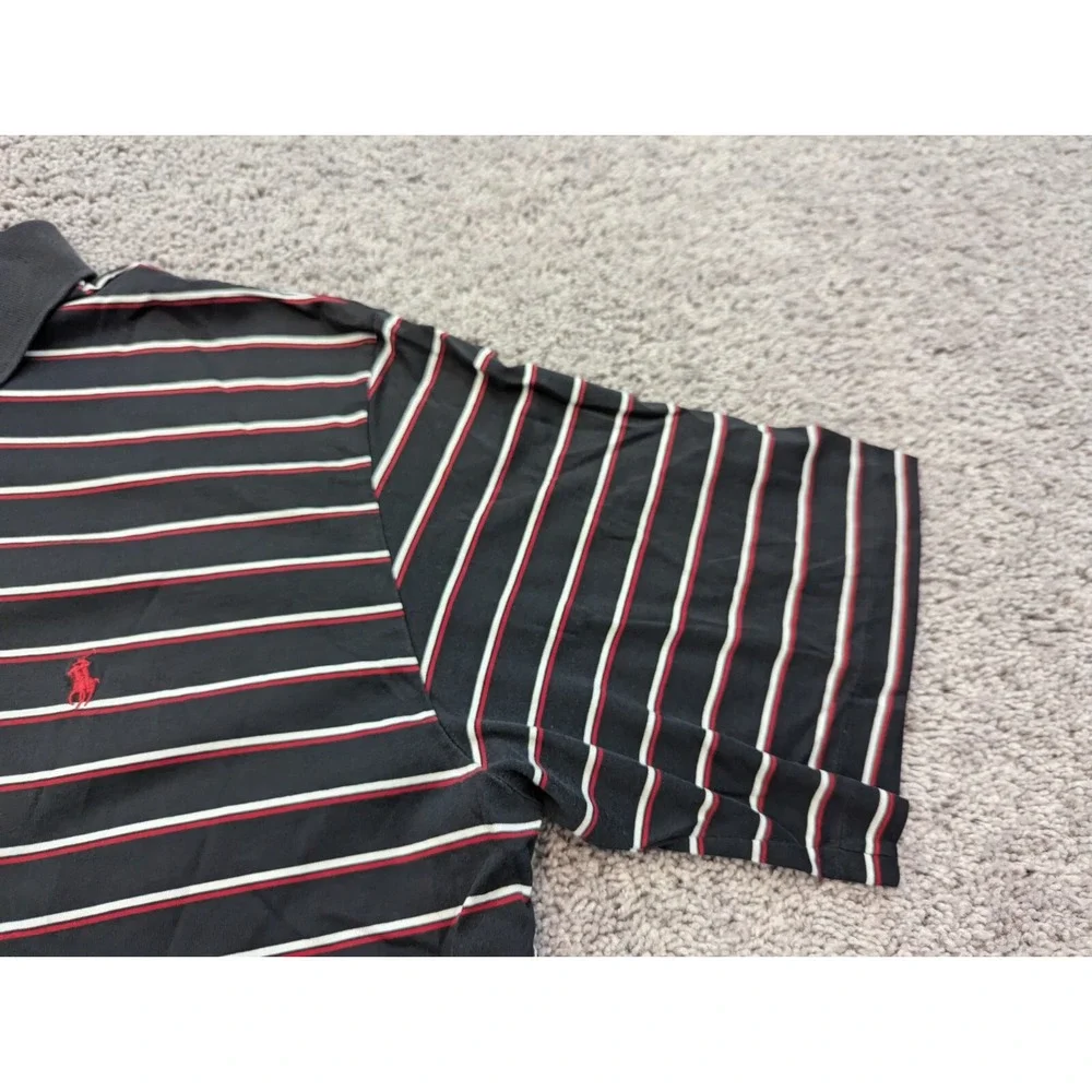 Ralph Lauren Polo Golf Button Up Shirt Mens XL‎ Black Red Striped Preppy